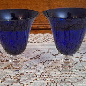 Vintage Morgantown Glass Radiant Blue Oyster/Fruit Cocktail Glass